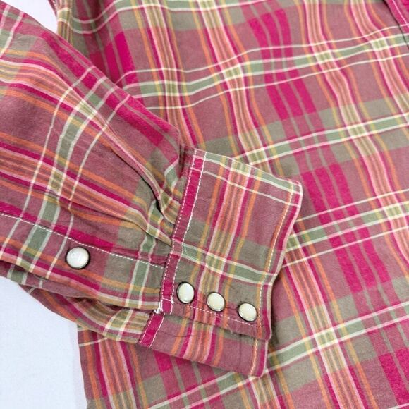 Denim & Supply Ralph Lauren Shirt women’s XXL Red Pearl Snap Button-Down Country - Picture 3 of 8
